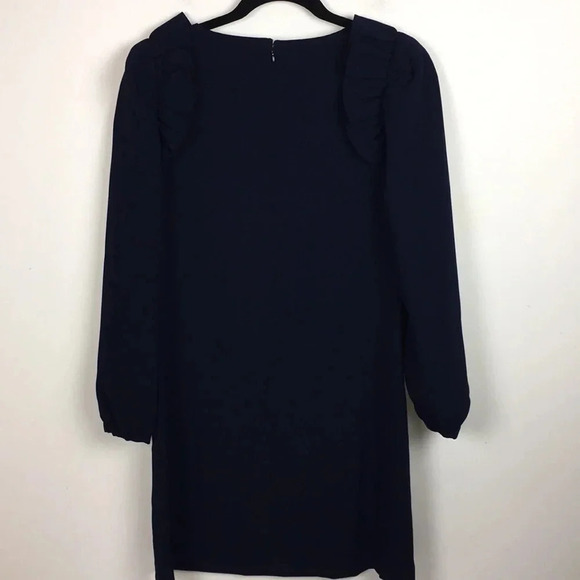Eliza J Blue Long Sleeve Ruffle Shift Dress Size 6 - Picture 7 of 7